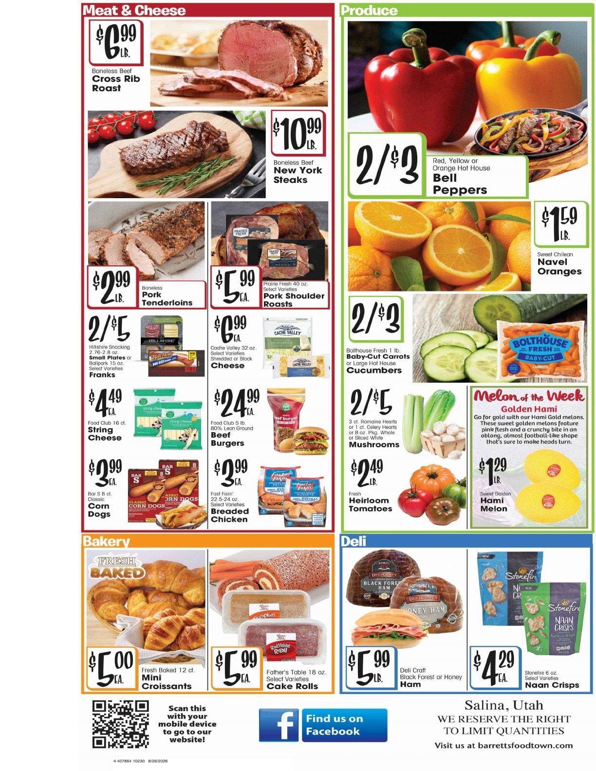 Barrett's Foodtown Weekly Ad August 26 - September 1, 2026
