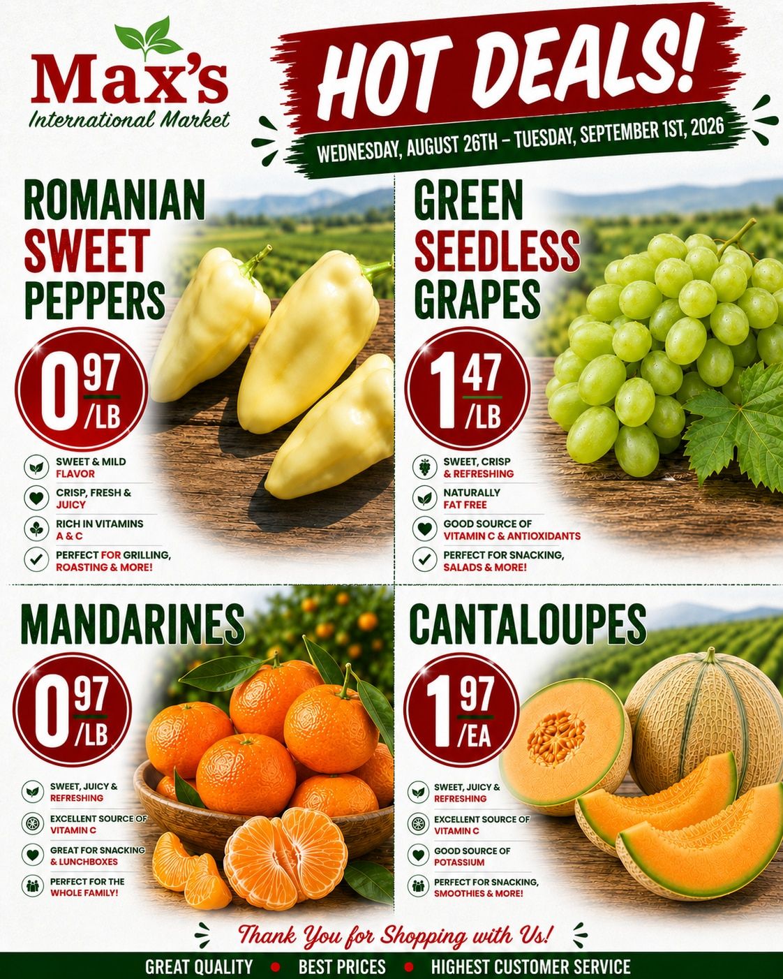 Max's International Market Weekly Ad August 26 - September 1, 2026