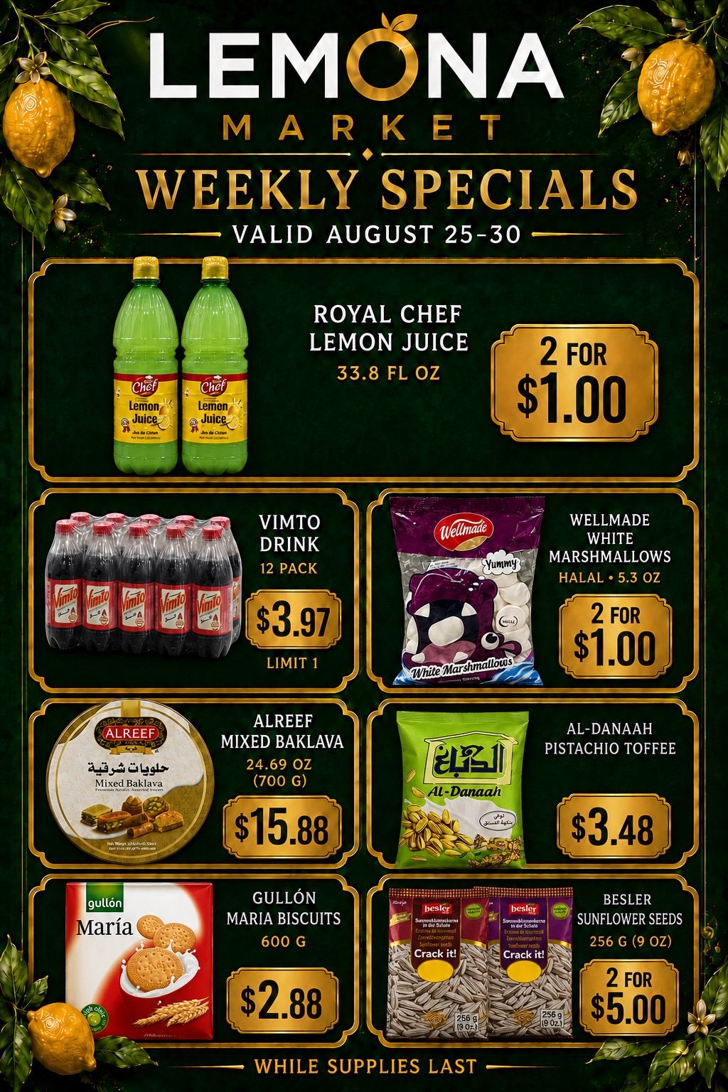 Lemona Supermarket Weekly Ad August 25 - 30, 2026