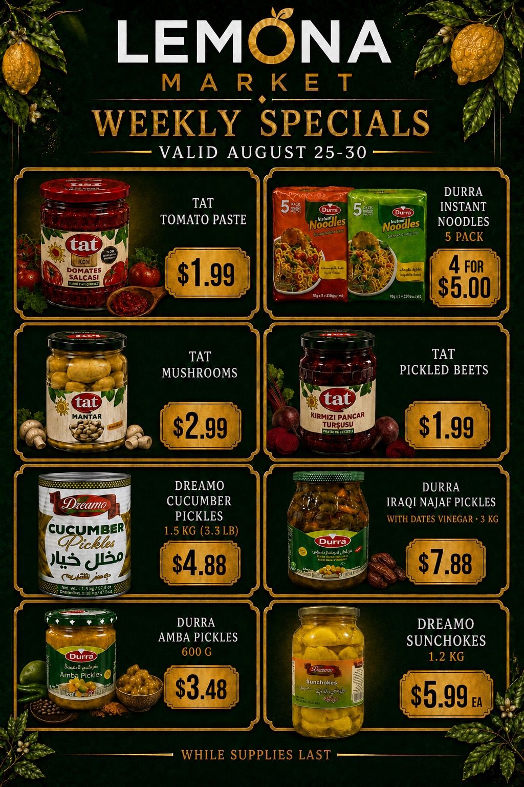 Lemona Supermarket Weekly Ad August 25 - 30, 2026