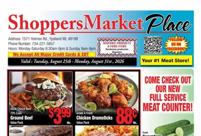 Shoppers Market Place Weekly Ad August 25 - 31, 2026