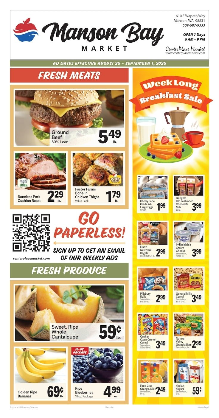 Manson Bay Market Weekly Ad August 26 - September 1, 2026