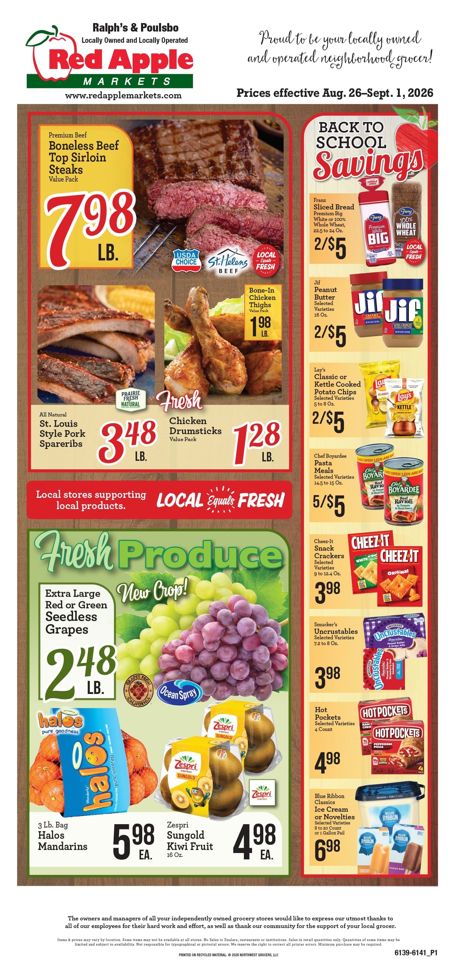 Ralph's and Poulsbo Red Apple Markets Weekly Ad August 26 - September 1, 2026