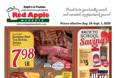 Ralph's and Poulsbo Red Apple Markets Weekly Ad August 26 - September 1, 2026