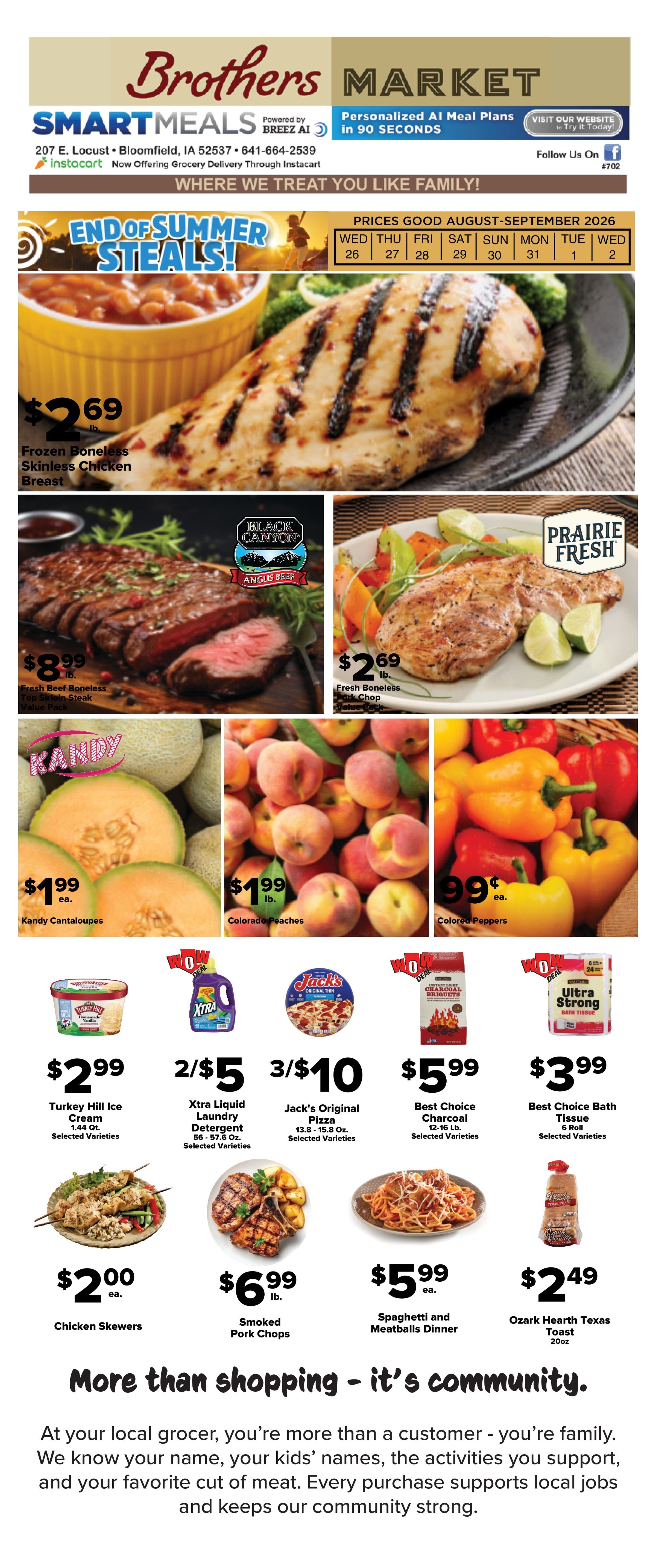 Brothers Market (Bloomfield, IA) Weekly Ad August 26 - September 2, 2026