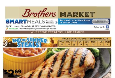 Brothers Market (Bloomfield, IA) Weekly Ad August 26 - September 2, 2026