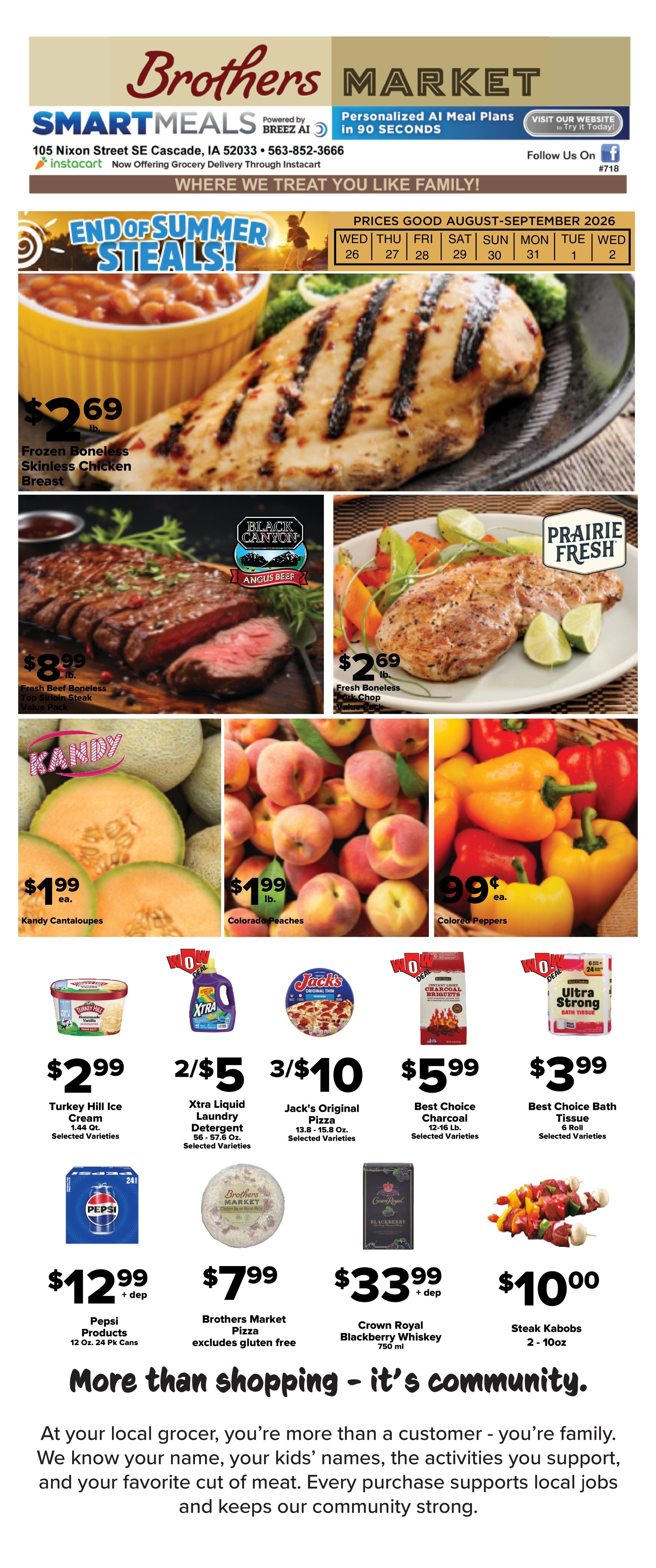Brothers Market (Cascade, IA) Weekly Ad August 26 - September 2, 2026