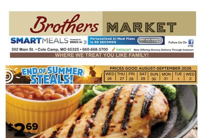 Brothers Market (Cole Camp, MO) Weekly Ad August 26 - September 2, 2026