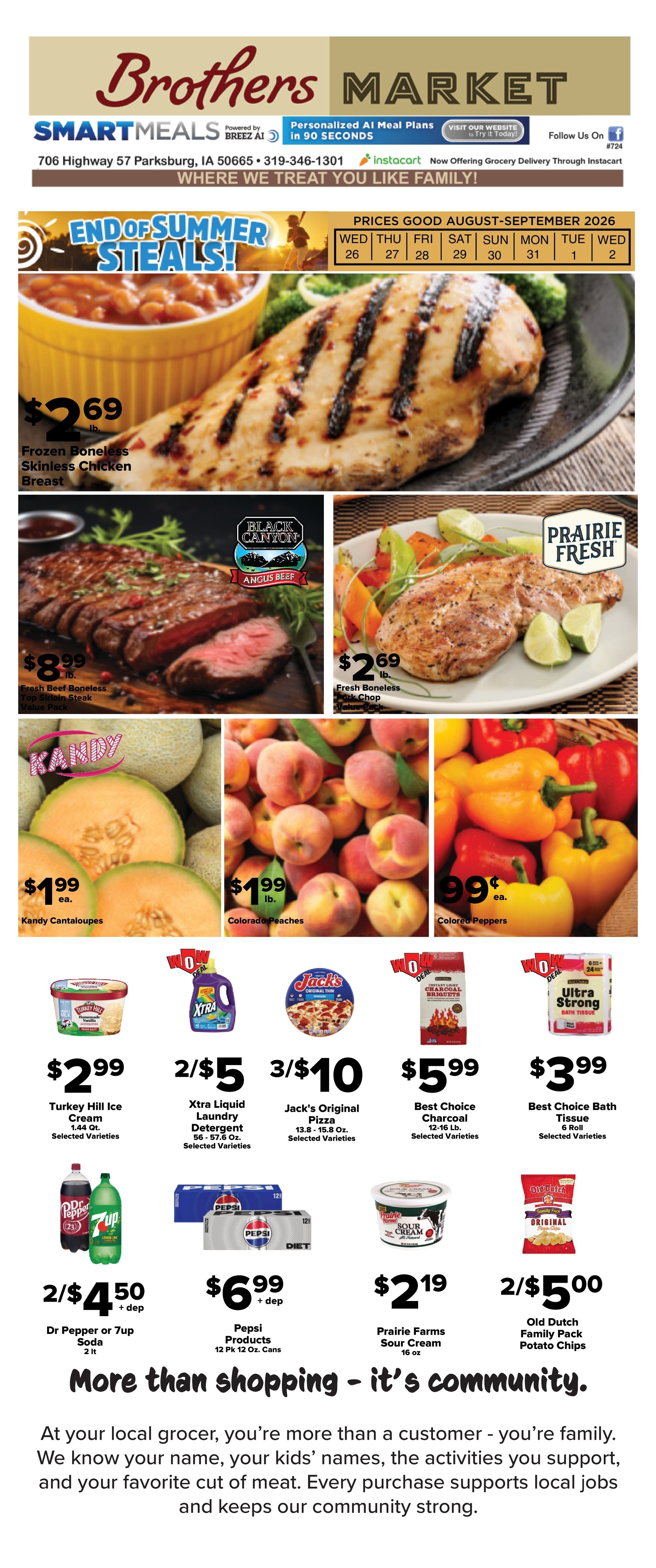 Brothers Market (Parkersburg, IA) Weekly Ad August 26 - September 2, 2026