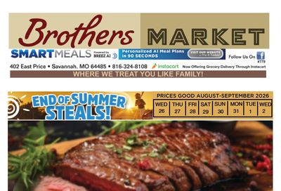 Brothers Market (Savannah, MO) Weekly Ad August 26 - September 2, 2026