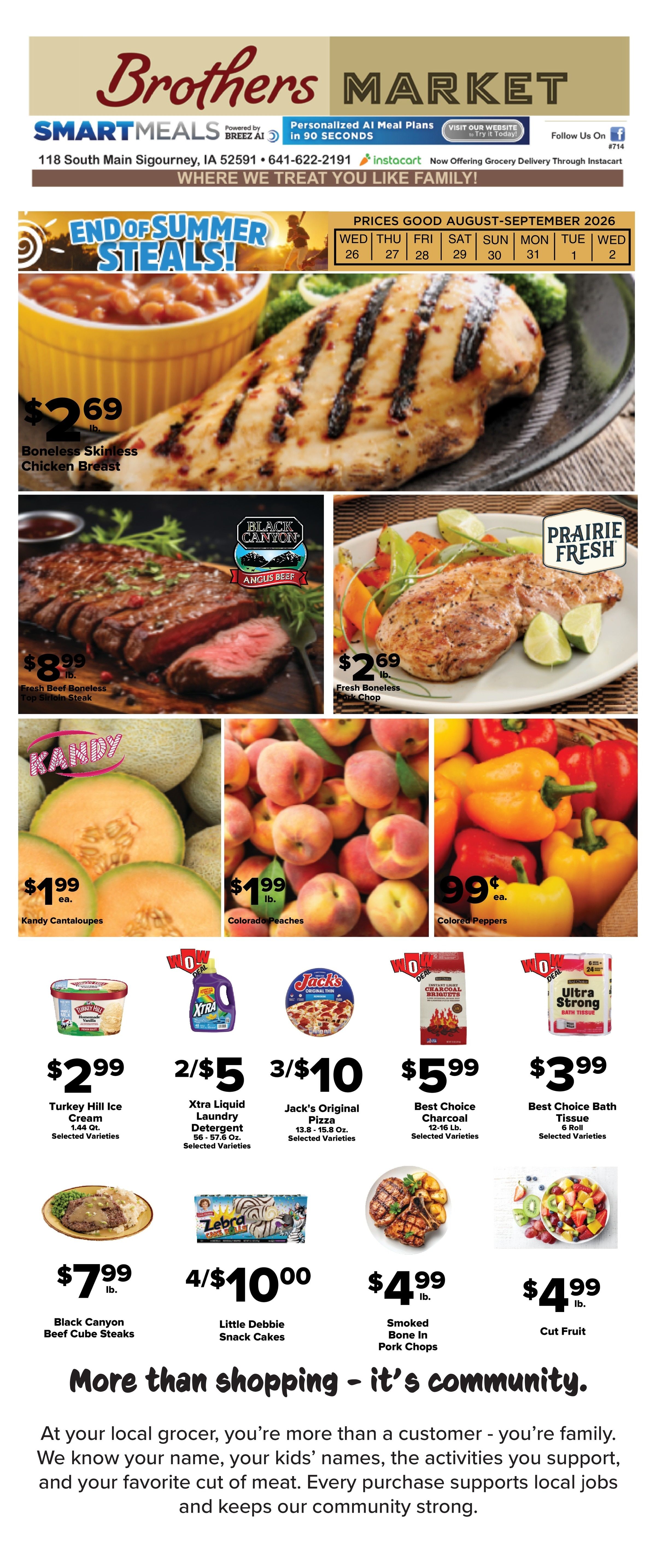 Brothers Market (Sigourney, IA) Weekly Ad August 26 - September 2, 2026