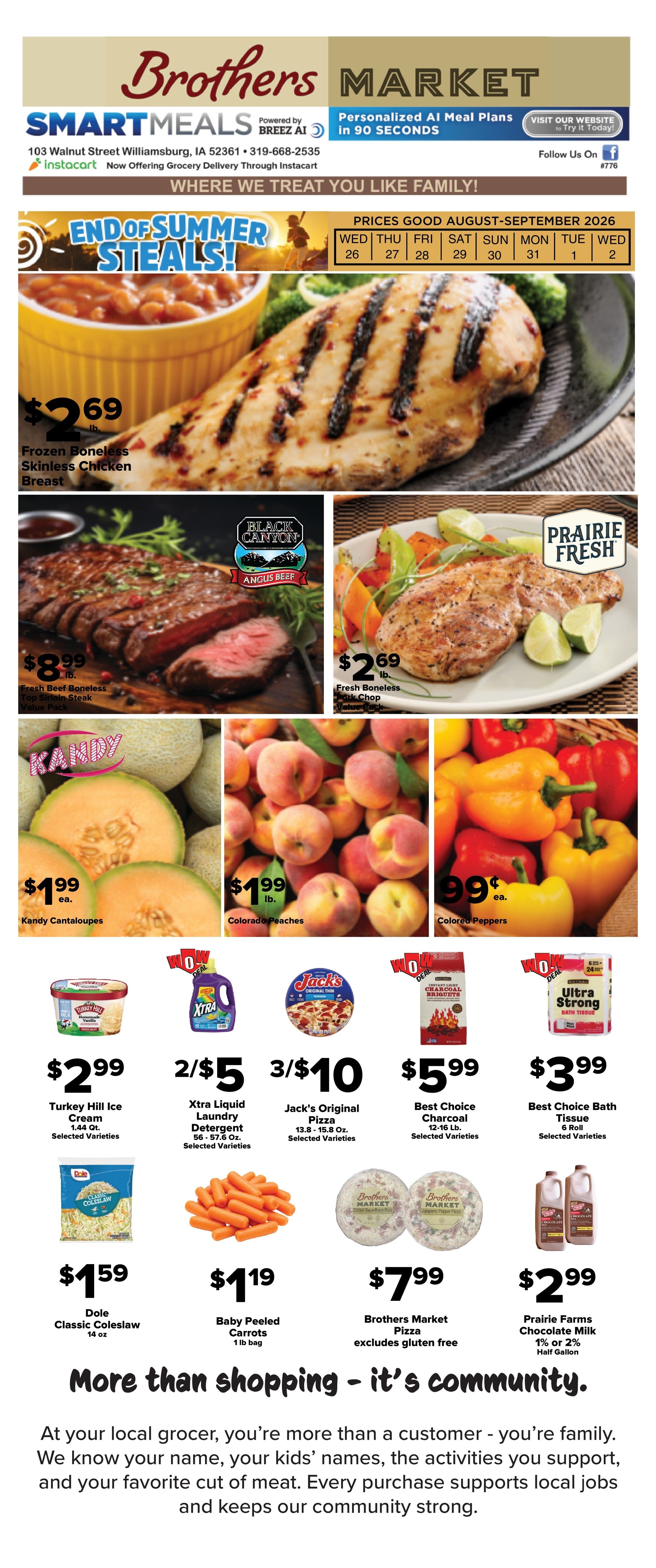Brothers Market (Williamsburg, IA) Weekly Ad August 26 - September 2, 2026