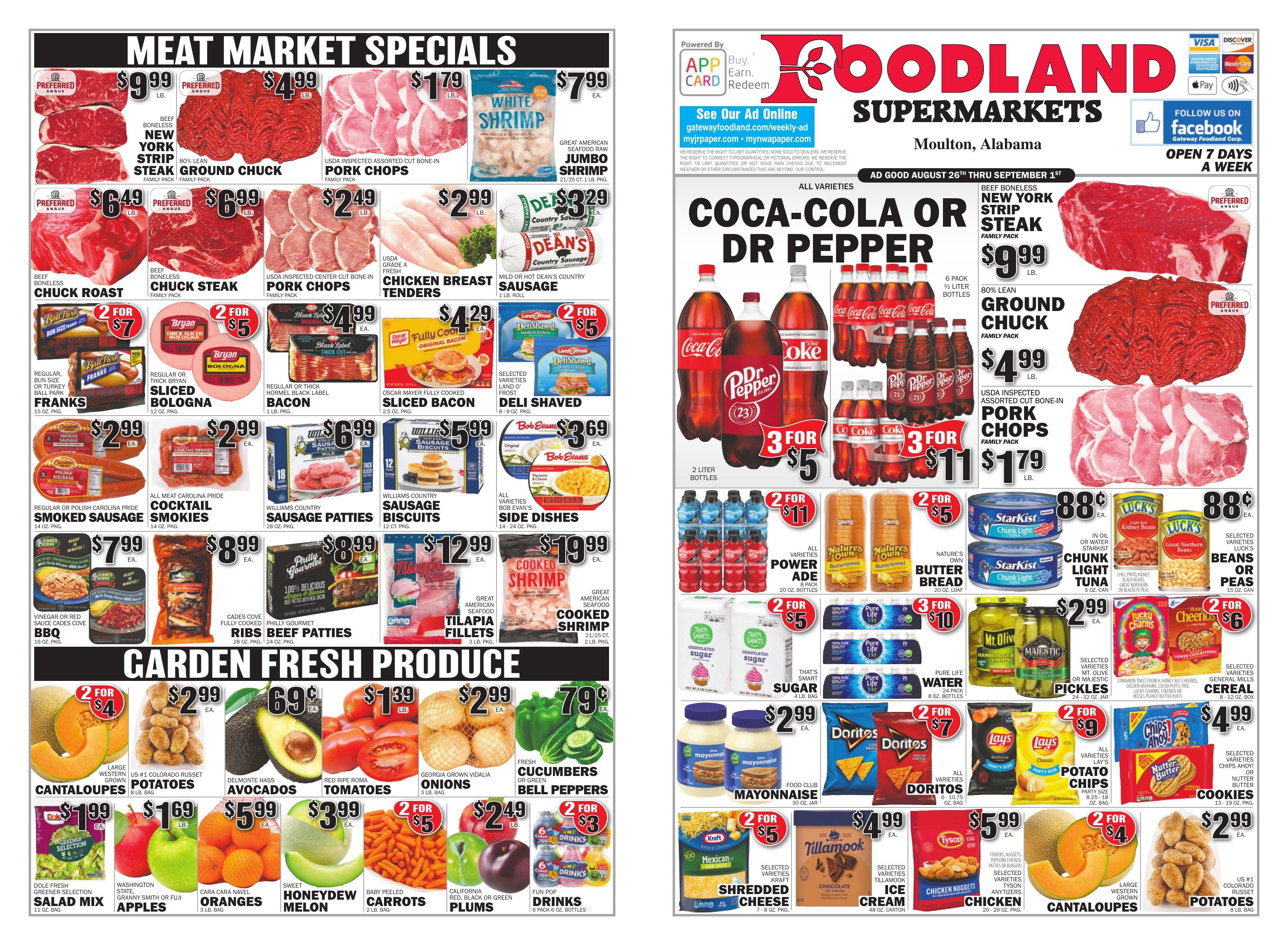 Gateway Foodland (Moulton, AL) Weekly Ad August 26 - September 1, 2026
