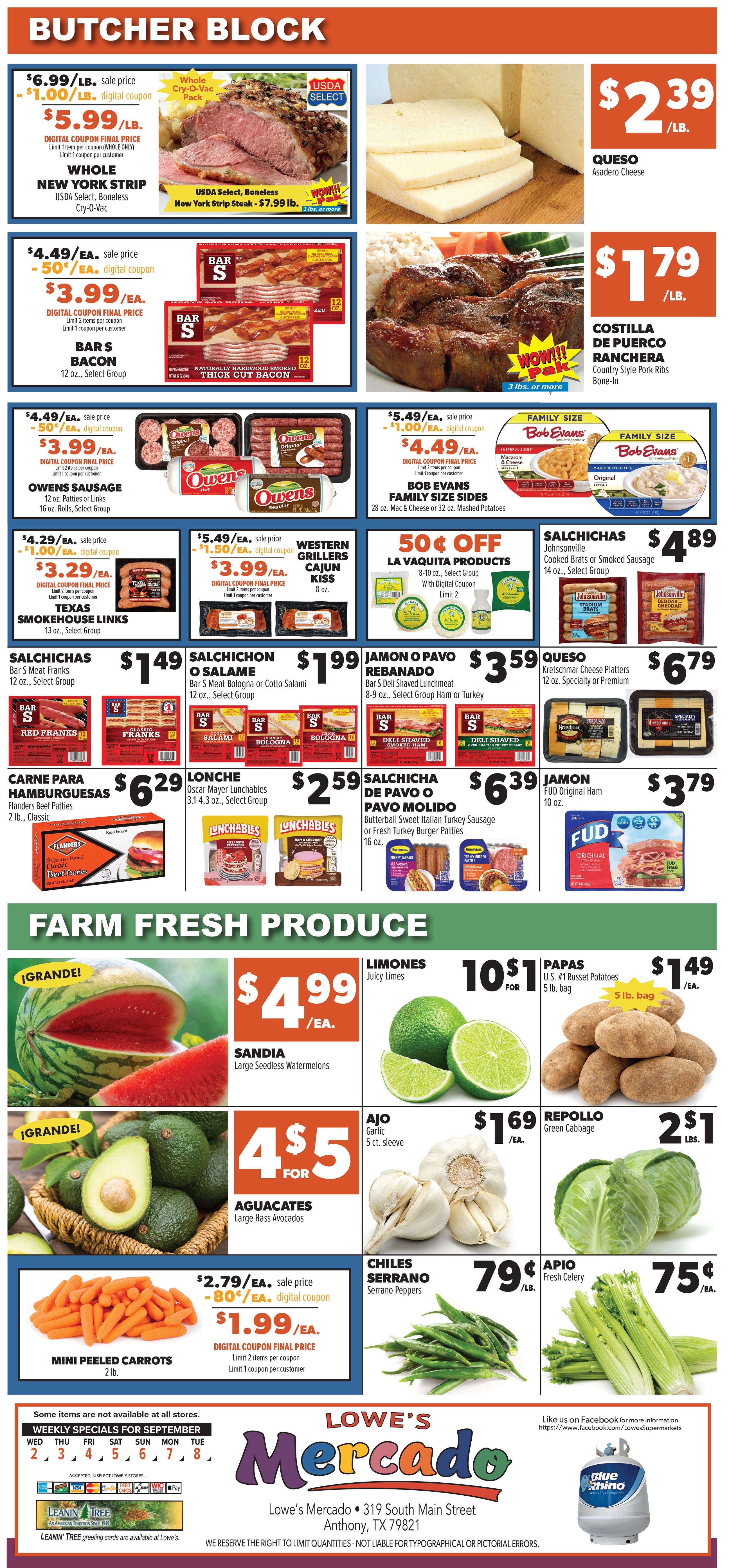 Lowe's Mercado (Anthony, TX) Weekly Ad September 2 - 8, 2026