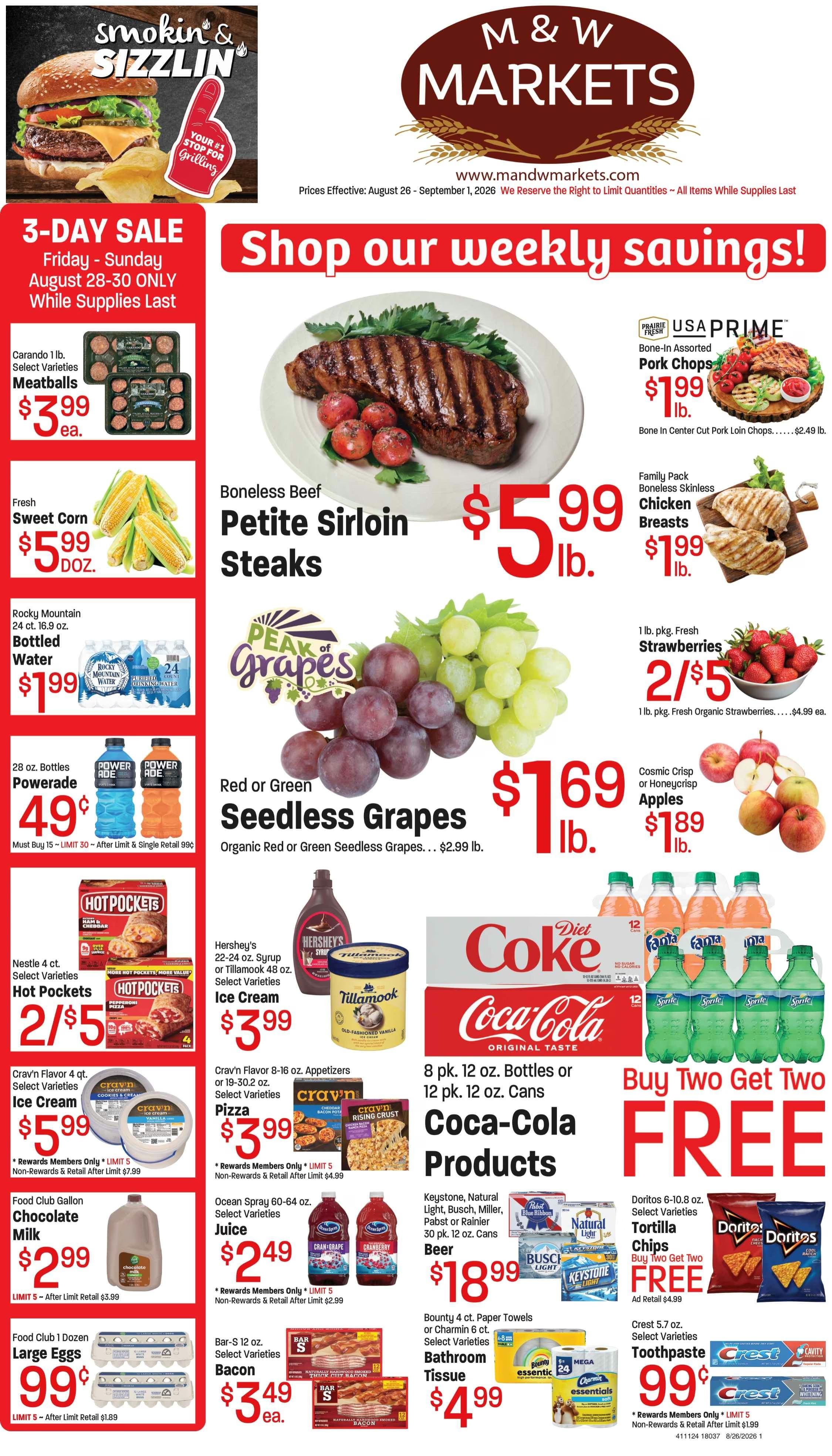 M&W Markets (Marsing, ID) Weekly Ad August 26 - September 2, 2026