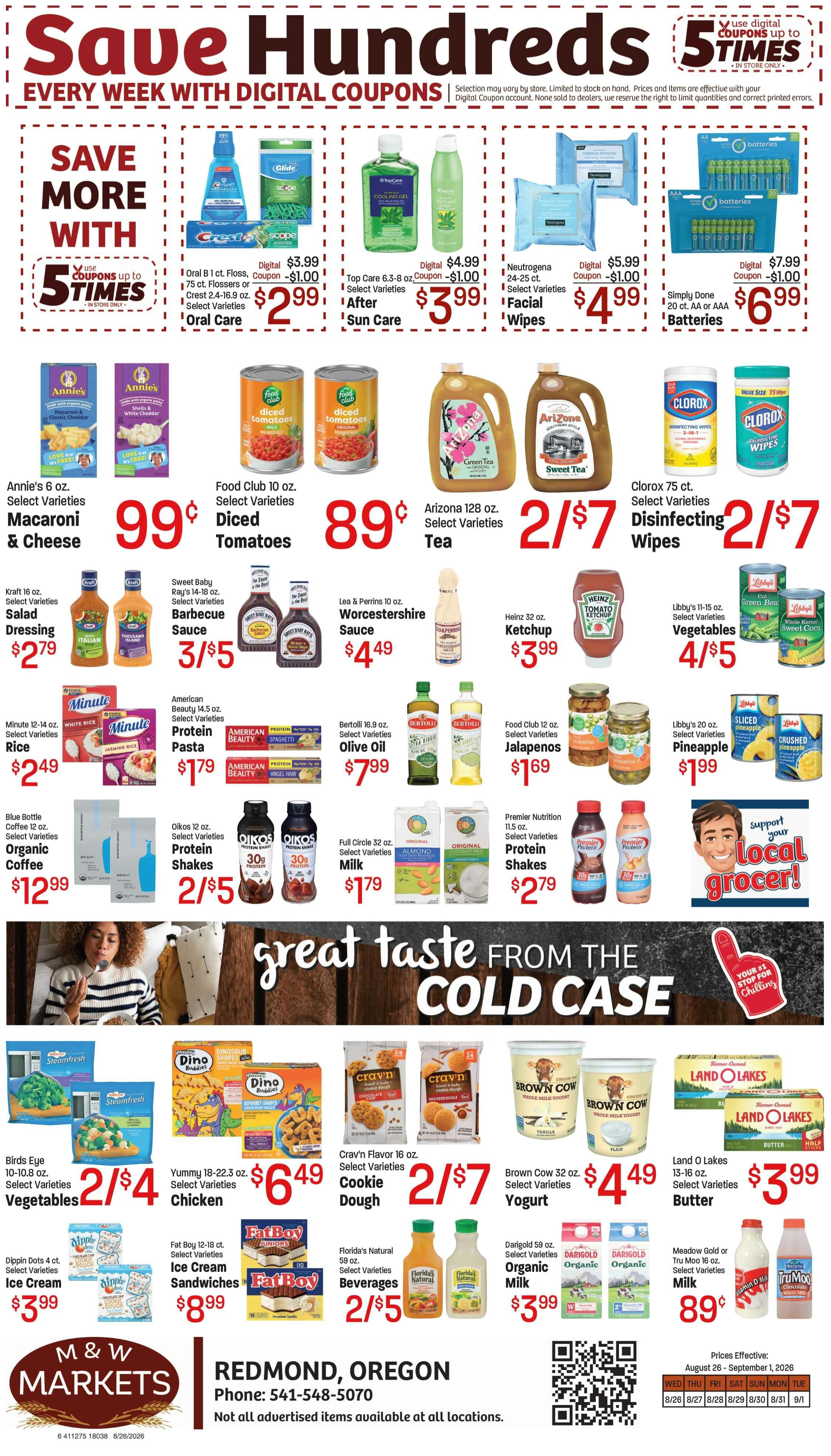 M&W Markets (Redmond, OR) Weekly Ad August 25 - September 1, 2026