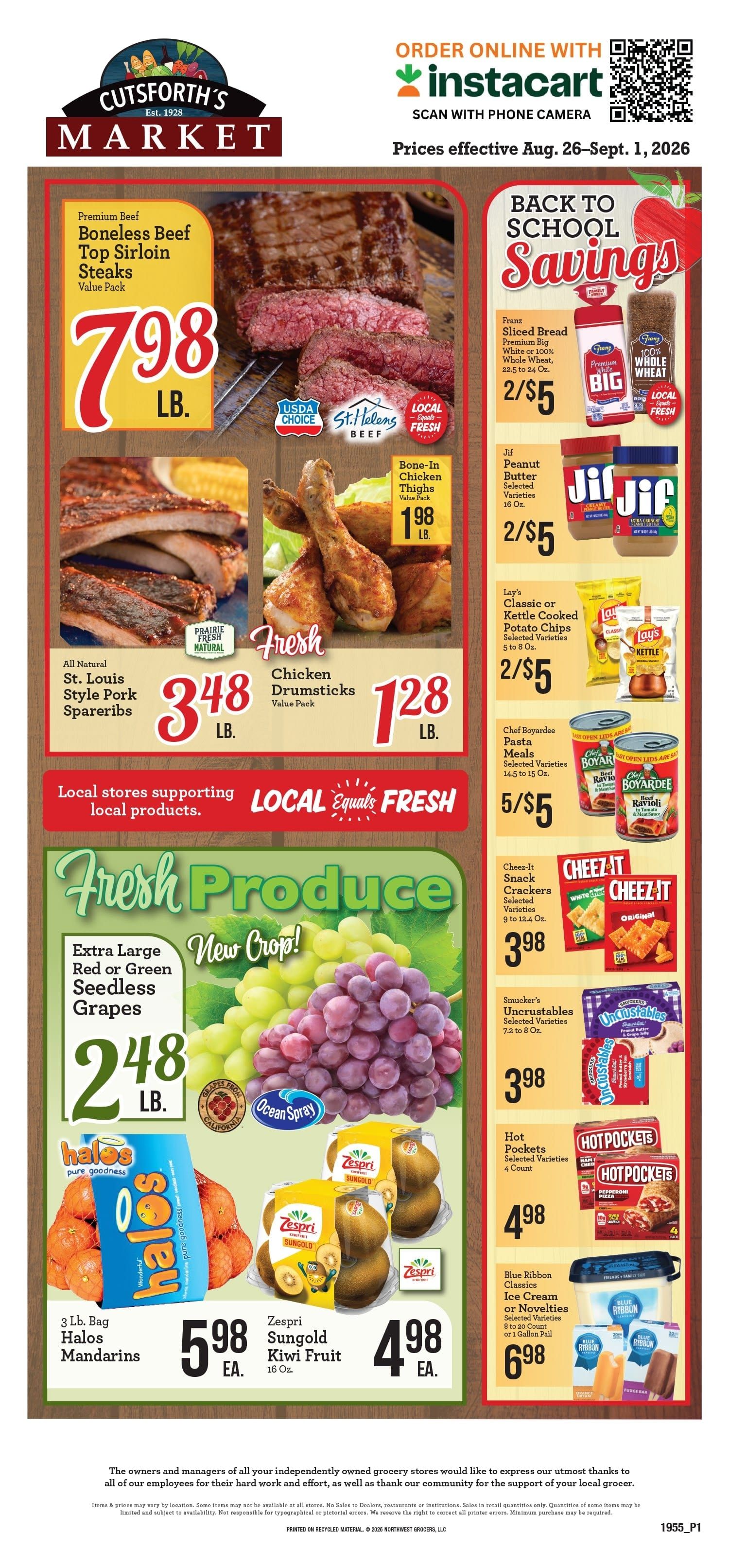 Cutsforth's Market Weekly Ad August 26 - September 1, 2026