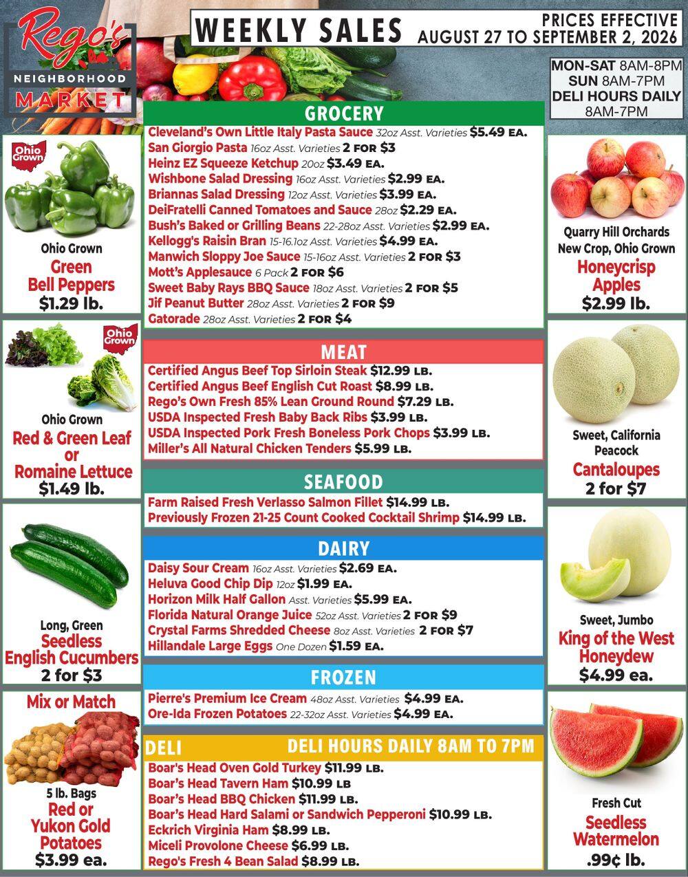 Rego's Neighborhood Market Weekly Ad August 27 - September 2, 2026