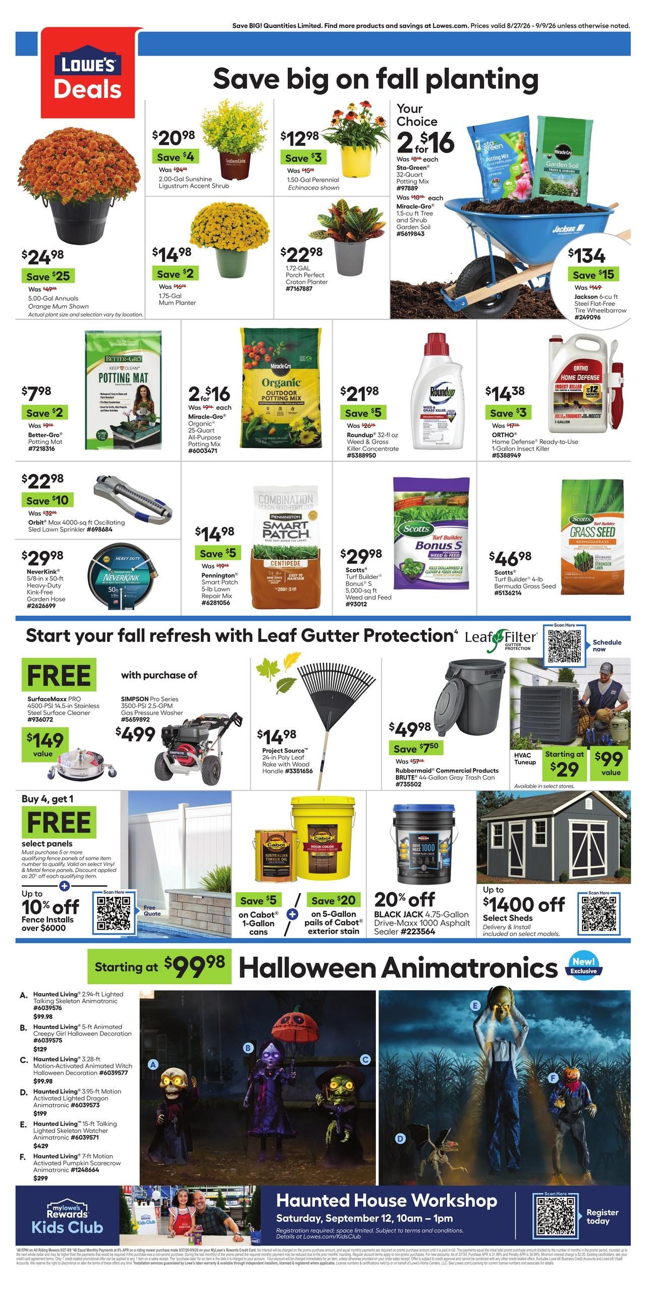 Lowe's (Clarence Area, LA) Weekly Ad August 27 - September 9, 2026