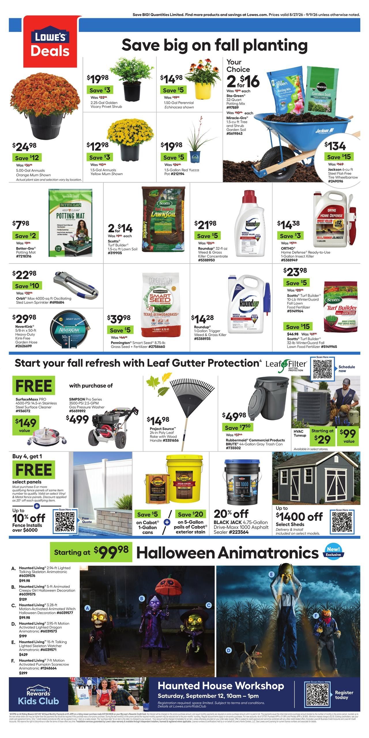 Lowe's (Georgetown–Austin Area, TX) Weekly Ad August 27 - September 9, 2026