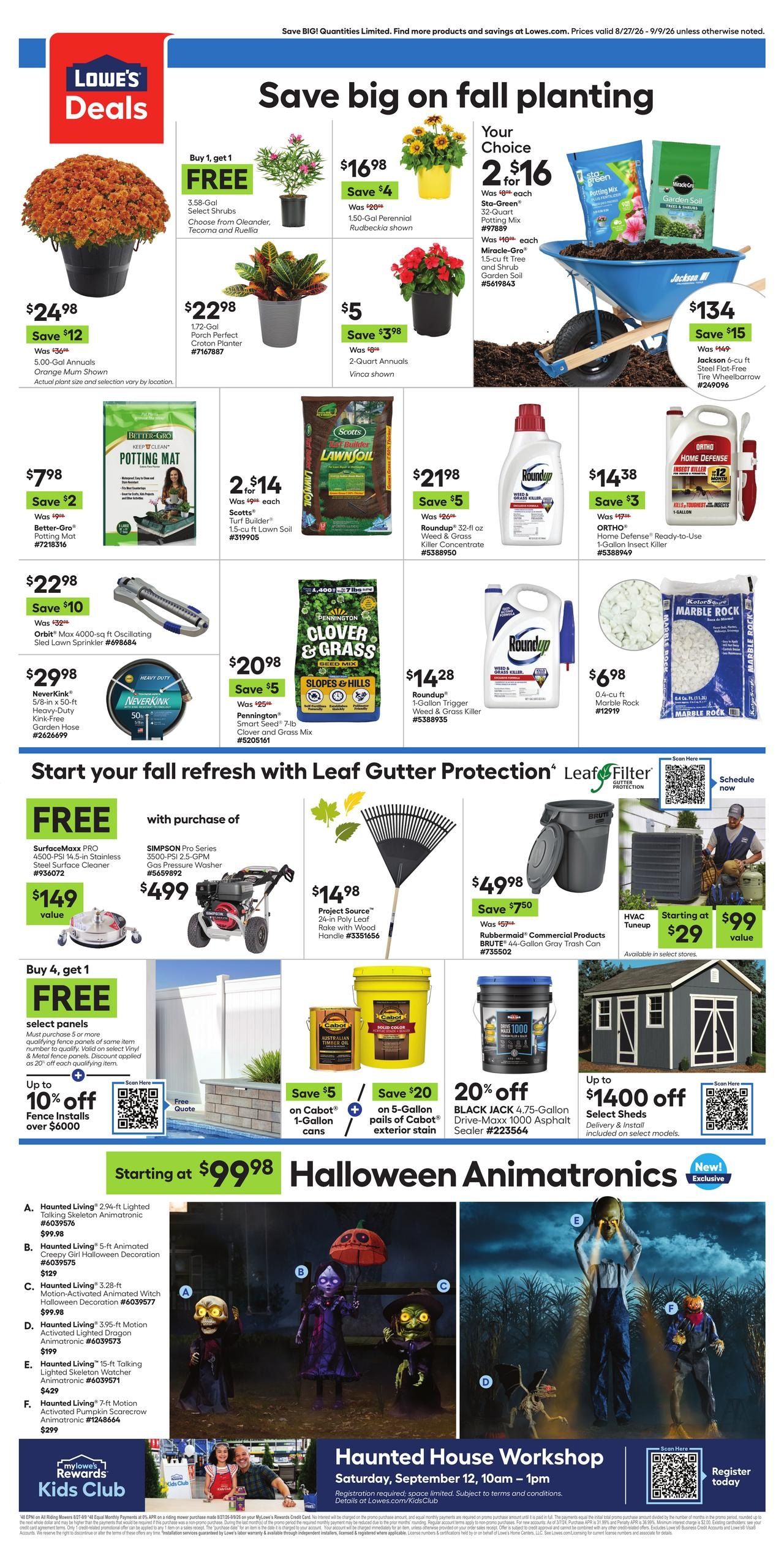 Lowe's (NM, TX) Weekly Ad August 27 - September 9, 2026