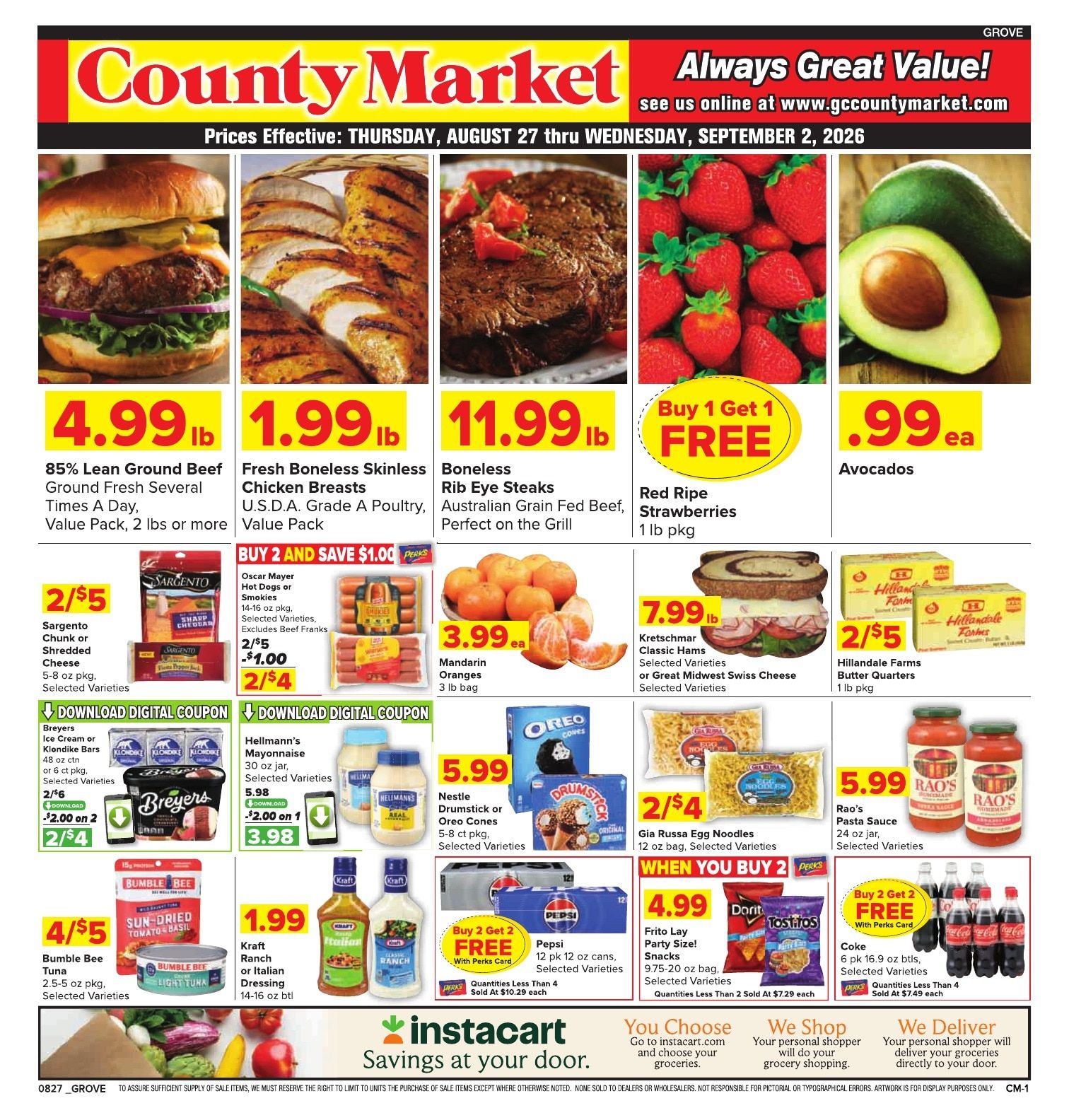 Grove City County Market Weekly Ad August 27 - September 2, 2026