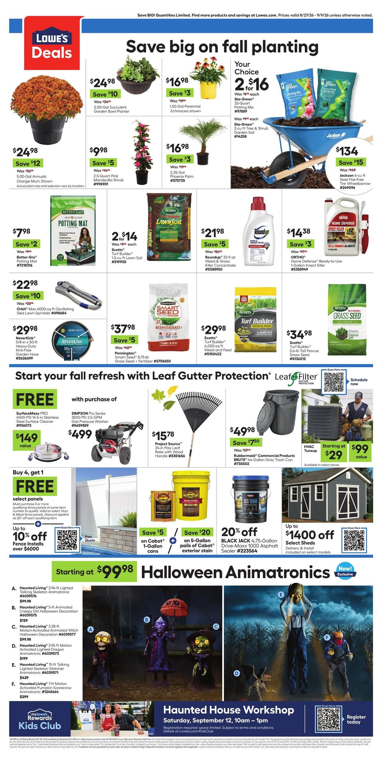 Lowe's (Vista–La Mesa Area, CA) Weekly Ad August 27 - September 9, 2026