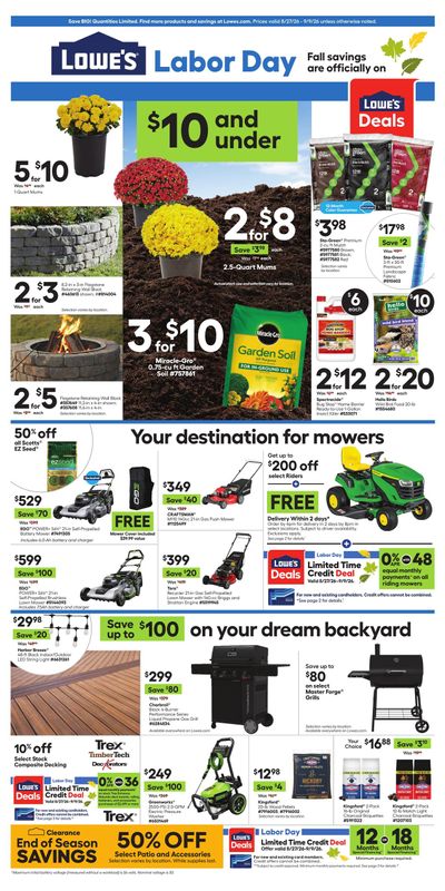 Lowe's (Rangely Area, CO) Weekly Ad August 27 - September 9, 2026