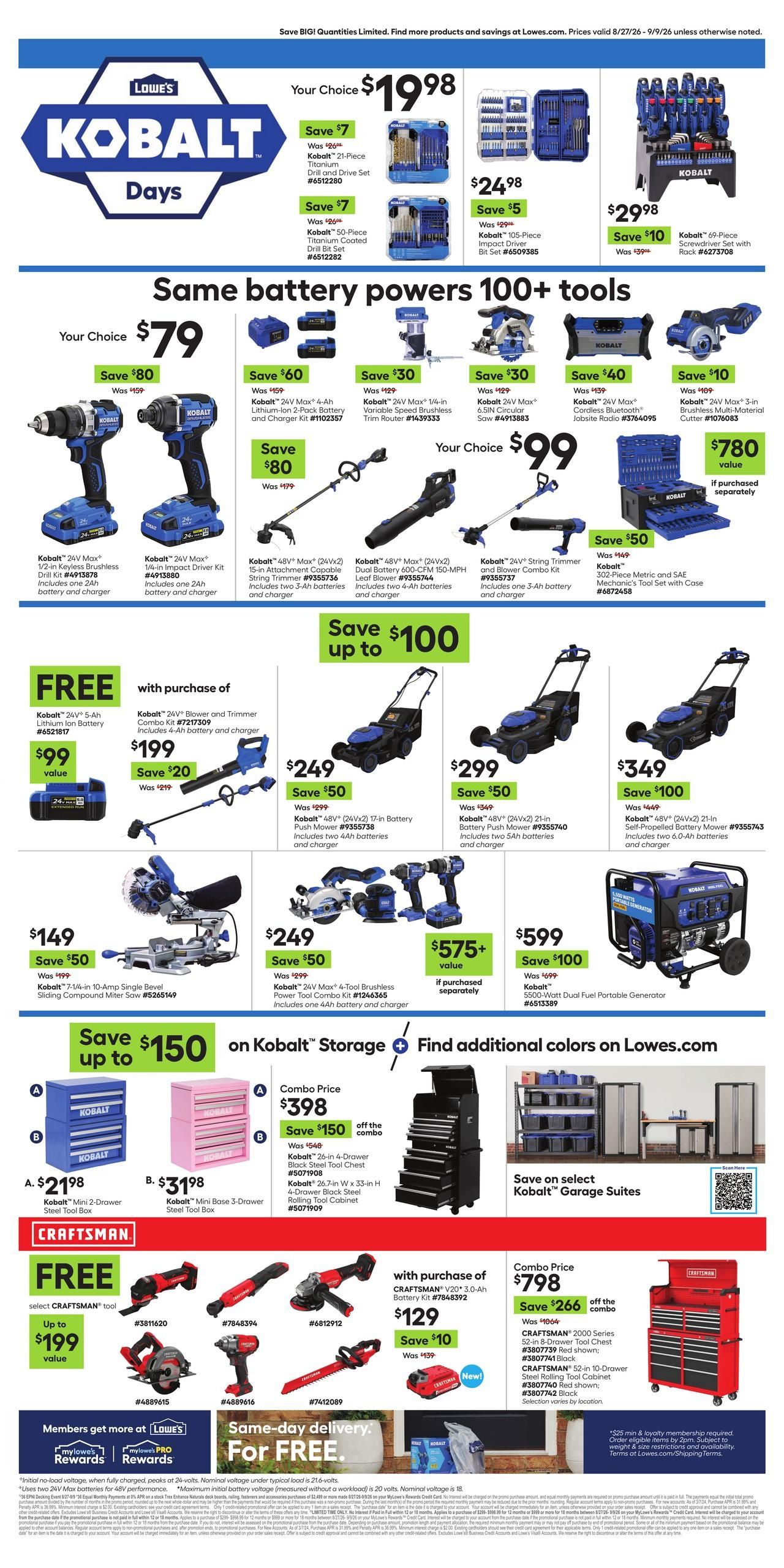 Lowe's (Rangely Area, CO) Weekly Ad August 27 - September 9, 2026
