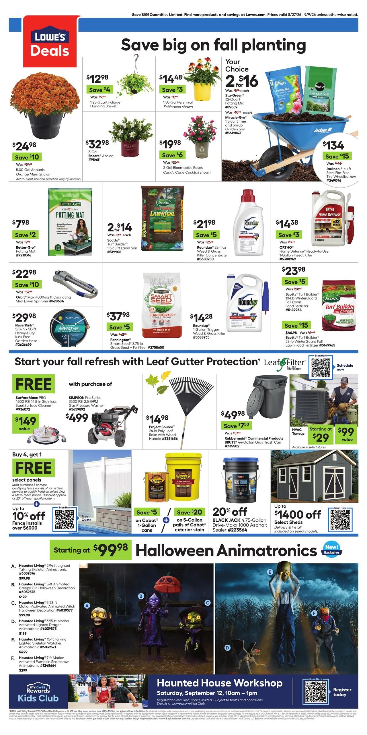 Lowe's (Richmond Hill Area, GA) Weekly Ad August 27 - September 9, 2026