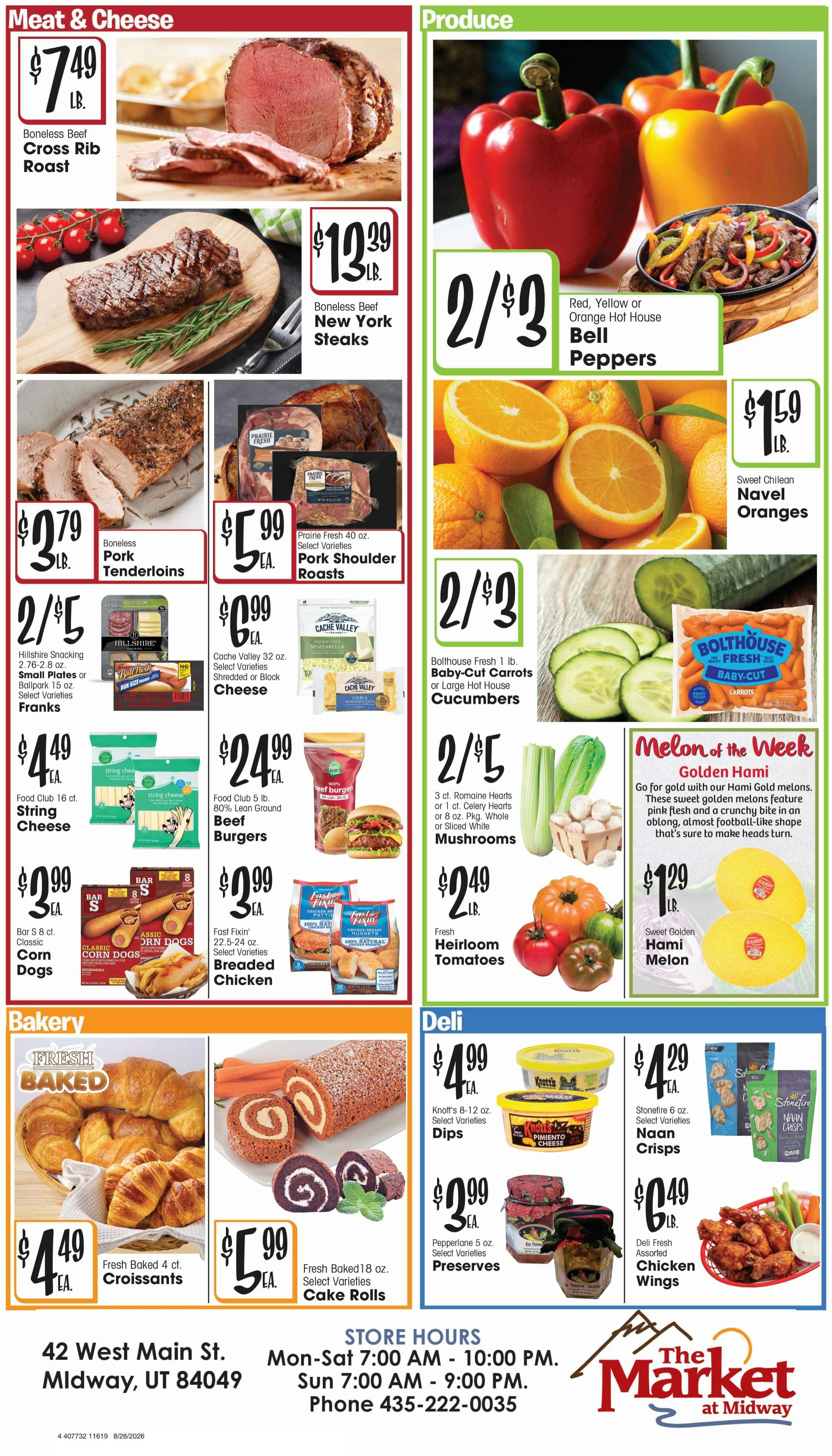 The Market at Midway (42 W Main St, Midway, UT) Weekly Ad August 26 - September 1, 2026