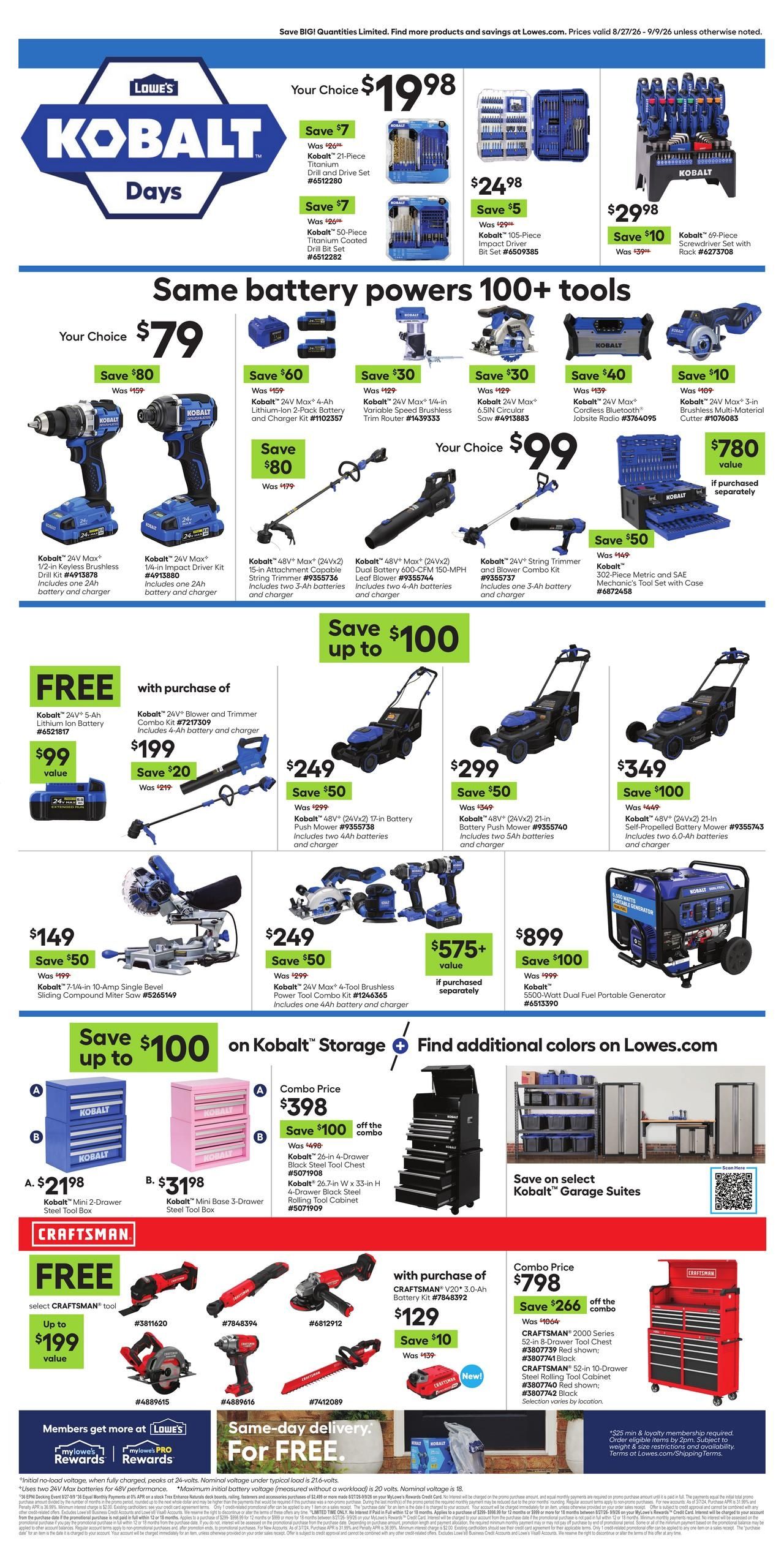 Lowe's (Alhambra Area, CA) Weekly Ad August 27 - September 9, 2026