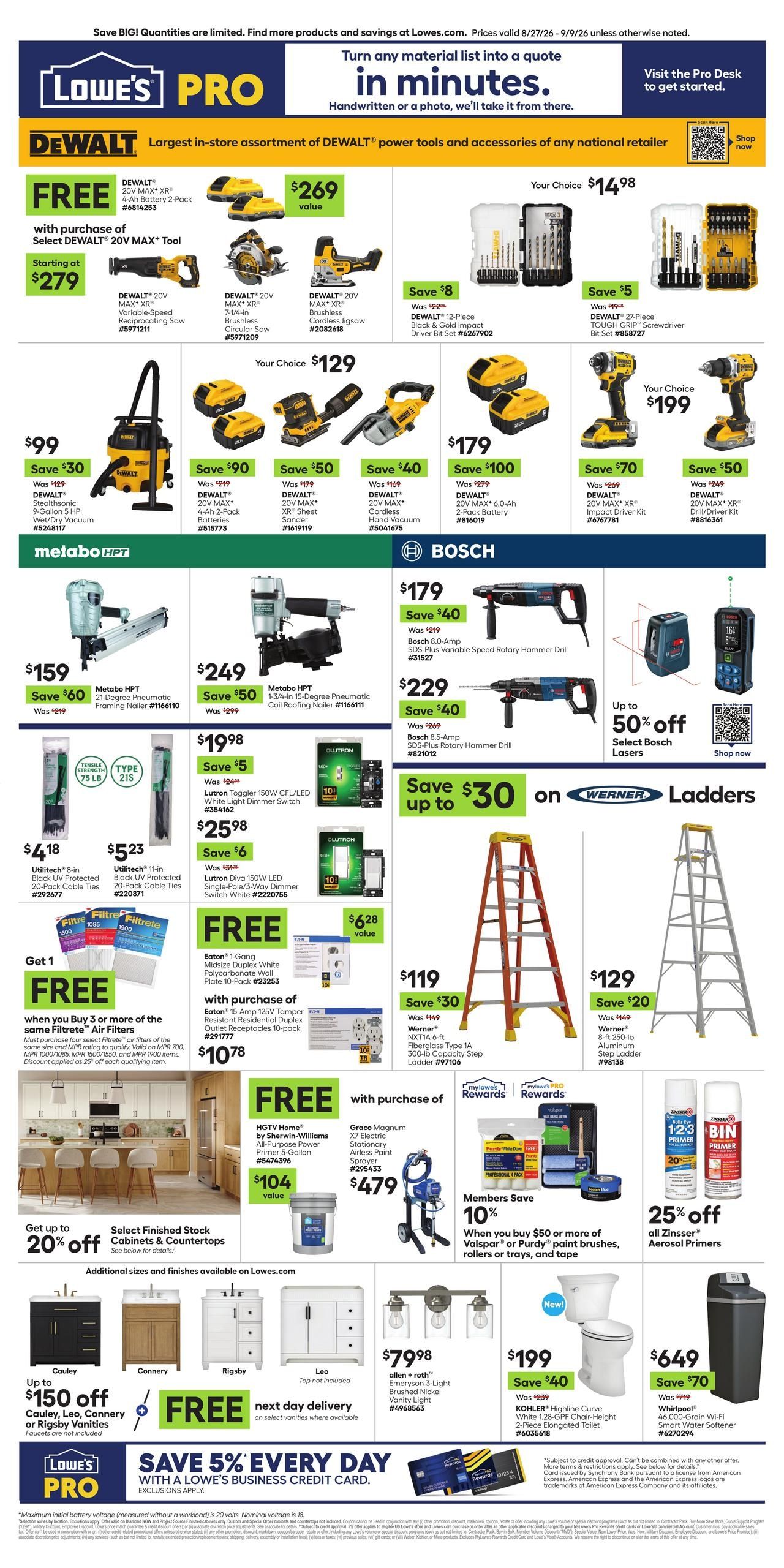 Lowe's (Alhambra Area, CA) Weekly Ad August 27 - September 9, 2026