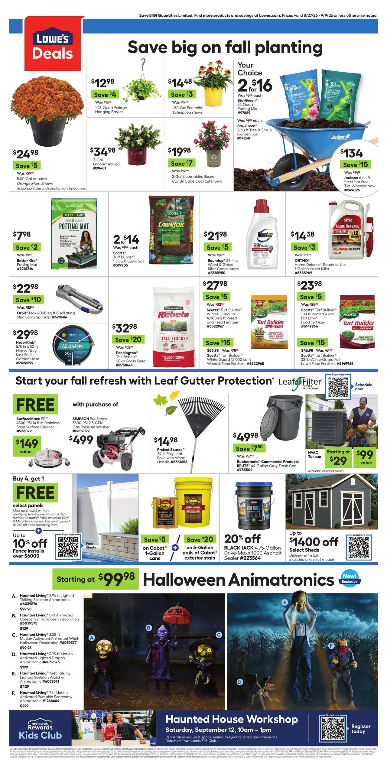 Lowe's (Borden Area, IN) Weekly Ad August 27 - September 9, 2026