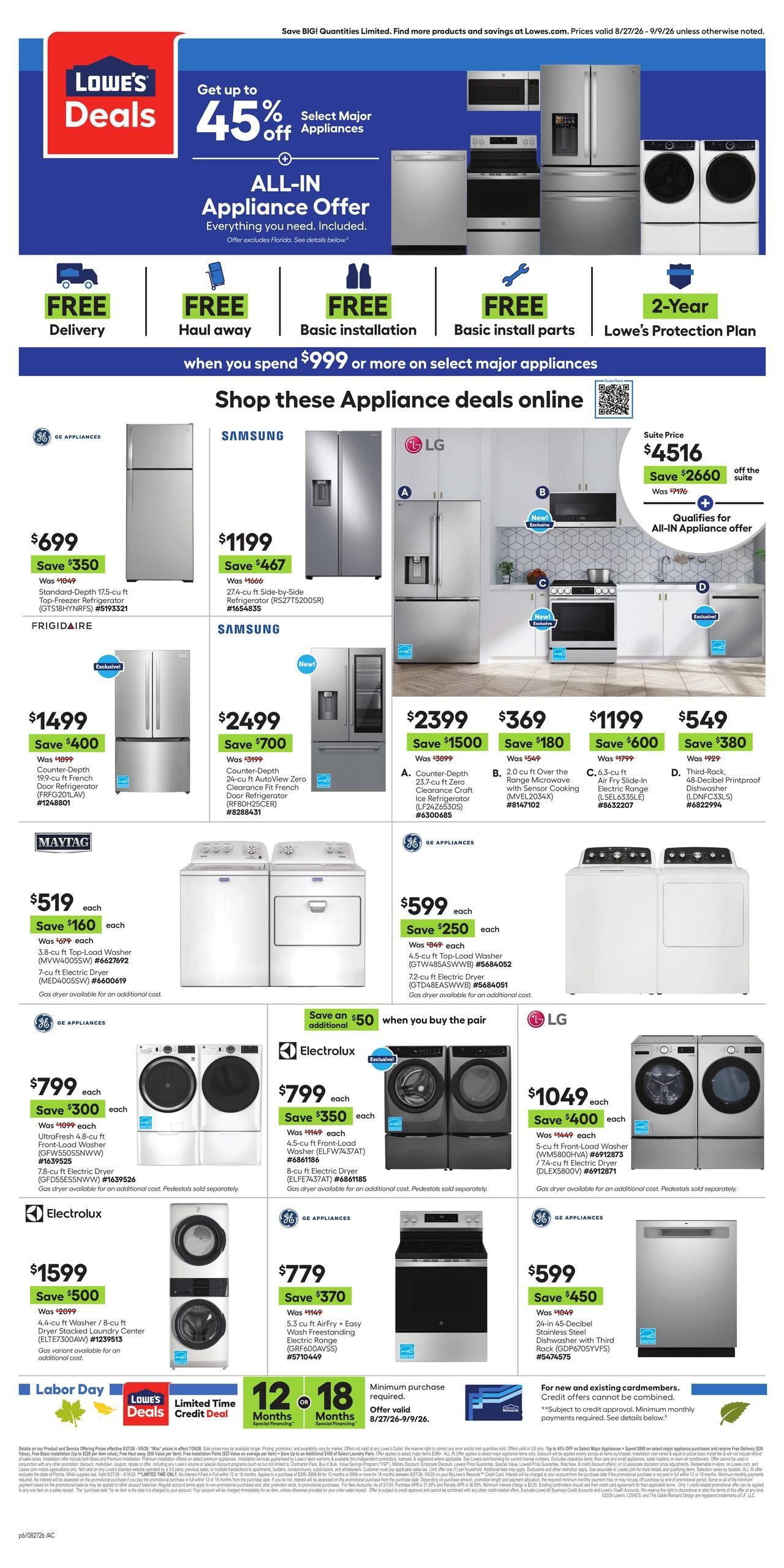 Lowe's (Borden Area, IN) Weekly Ad August 27 - September 9, 2026