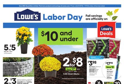 Lowe's (Saegertown–Atlantic Area, OH–PA) Weekly Ad August 27 - September 9, 2026