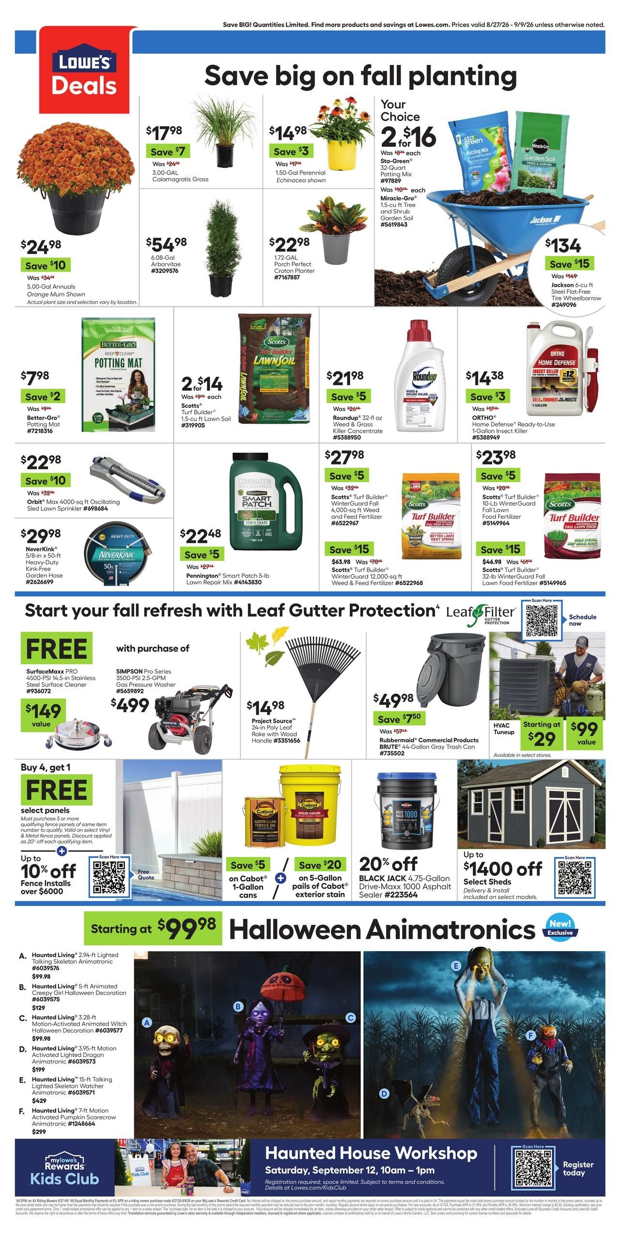 Lowe's (IA, MN, NE, SD) Weekly Ad August 27 - September 9, 2026