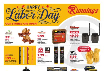 Runnings (IL, IN, MI, OH, WI) Happy Labor Day Weekly Ad August 27 - September 7, 2026