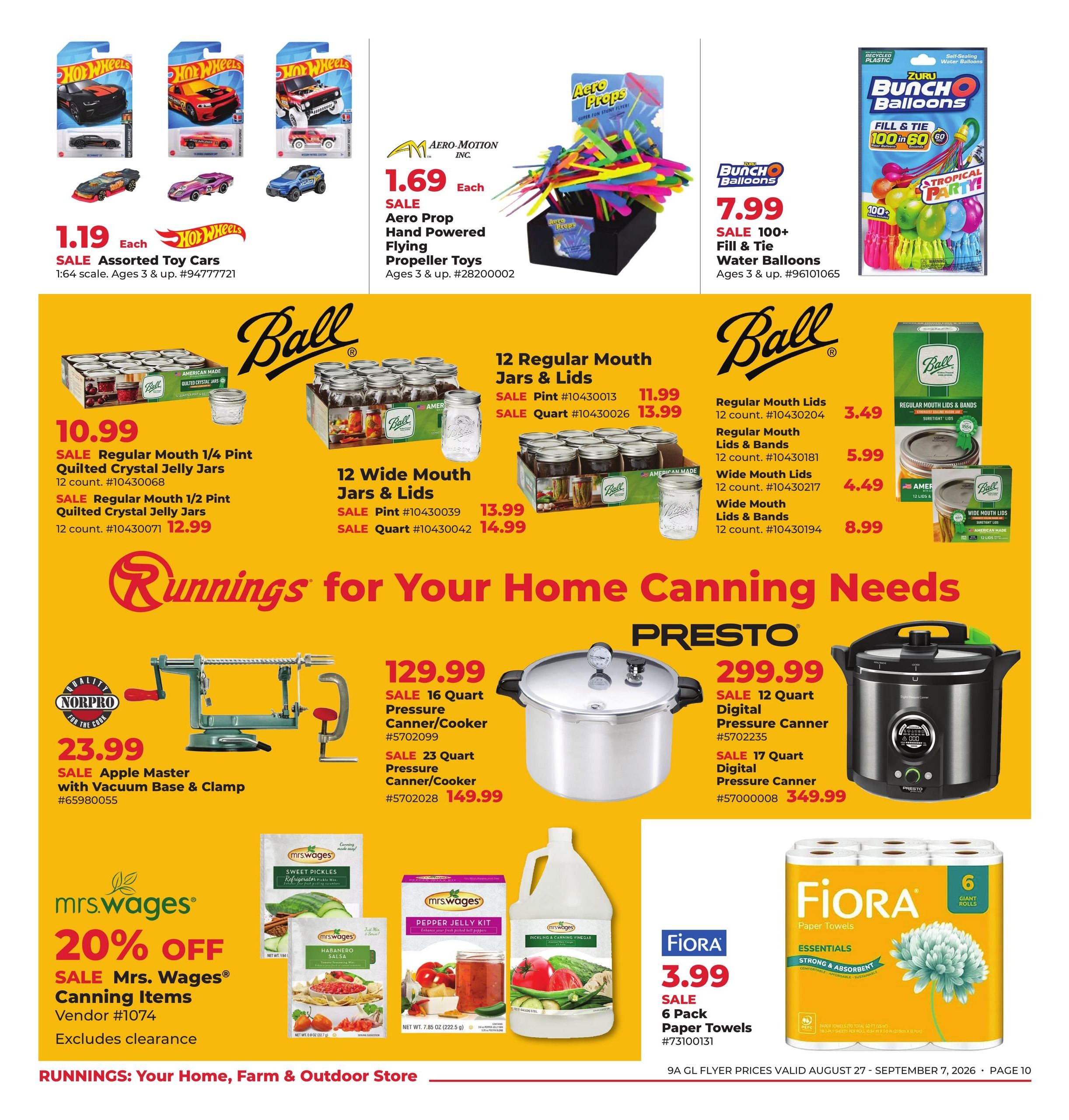 Runnings (IL, IN, MI, OH, WI) Happy Labor Day Weekly Ad August 27 - September 7, 2026