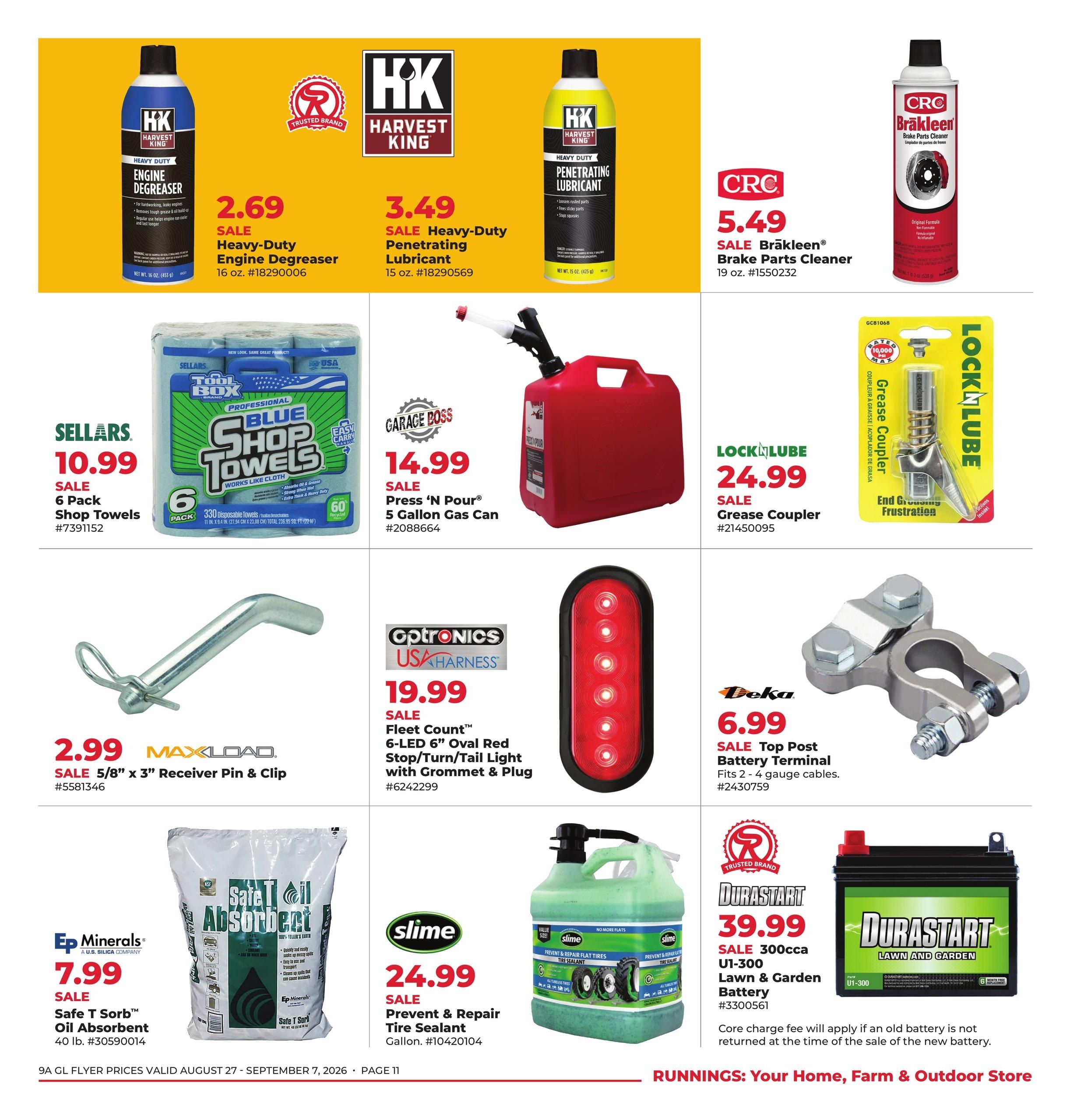 Runnings (IL, IN, MI, OH, WI) Happy Labor Day Weekly Ad August 27 - September 7, 2026