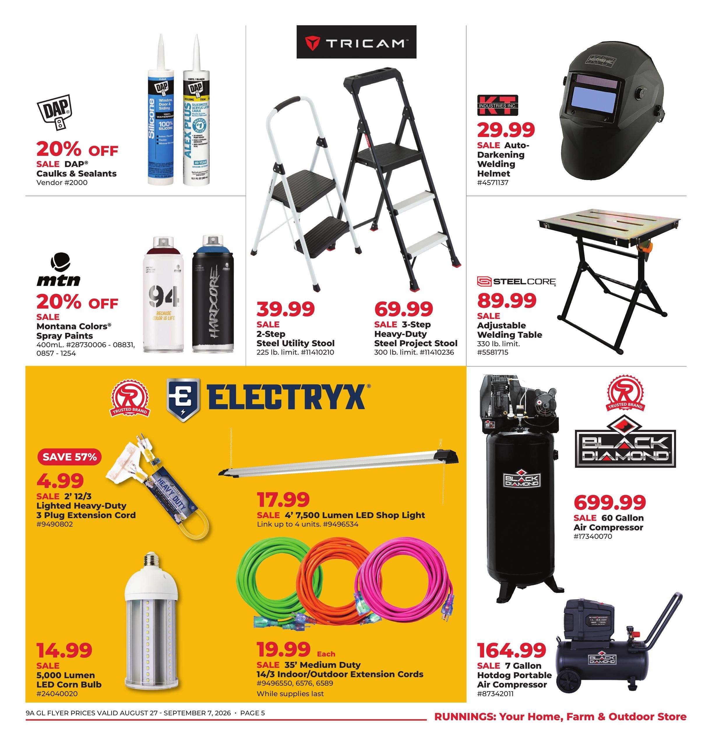 Runnings (IL, IN, MI, OH, WI) Happy Labor Day Weekly Ad August 27 - September 7, 2026