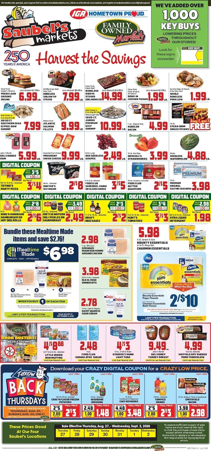 Saubel's Markets Weekly Ad August 27 - September 2, 2026