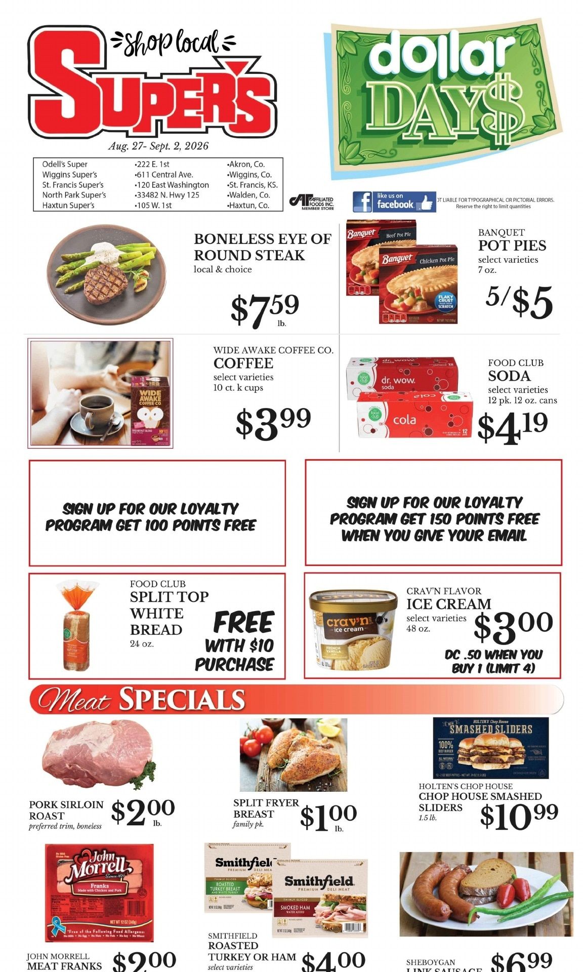 Odell's Super's Weekly Ad August 27 - September 2, 2026