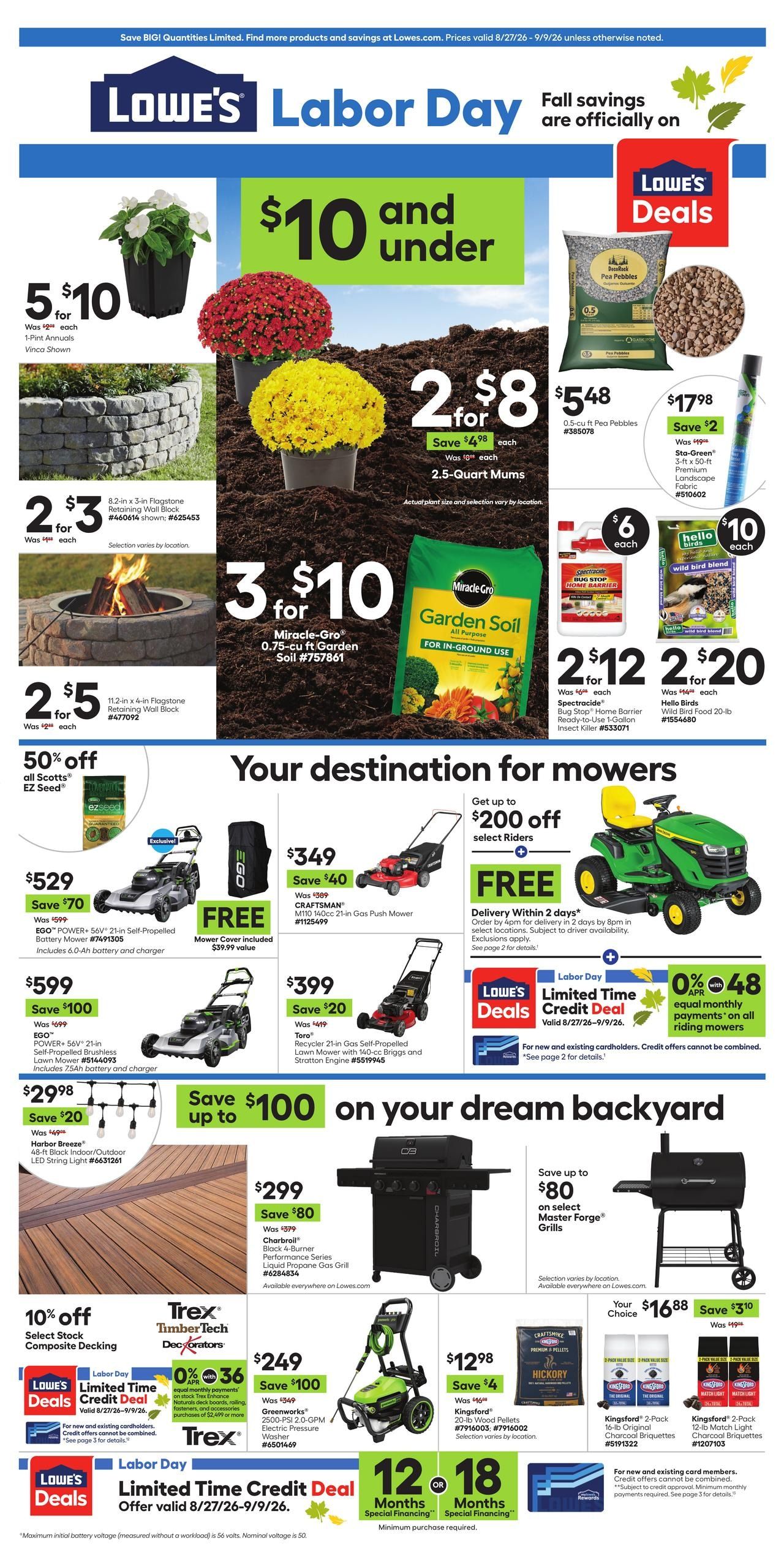 Lowe's (Claypool Area, AZ) Weekly Ad August 27 - September 9, 2026