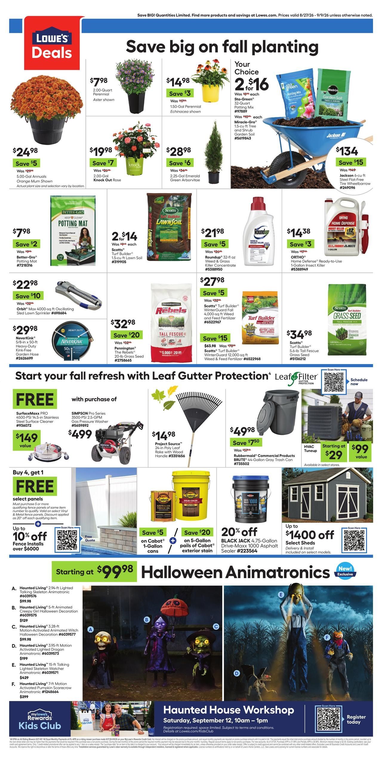Lowe's (Gwynn Oak Area, MD) Weekly Ad August 27 - September 9, 2026