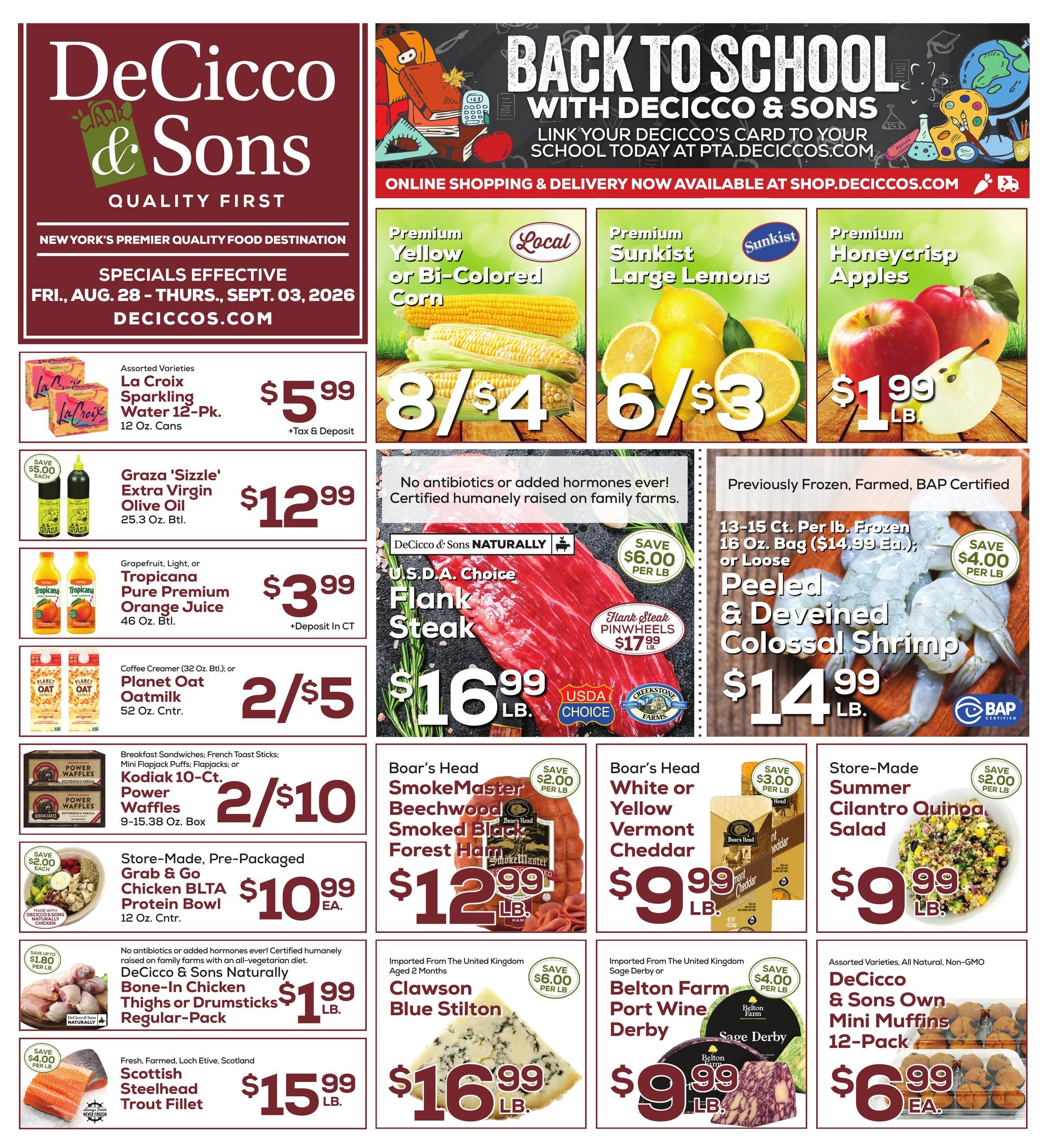 DeCicco & Sons Weekly Ad August 28 - September 3, 2026