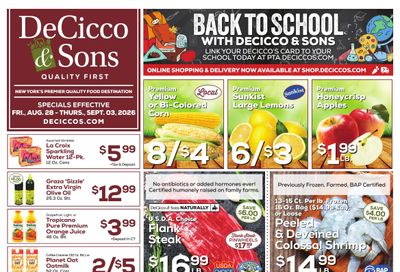 DeCicco & Sons Weekly Ad August 28 - September 3, 2026