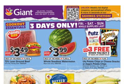 Giant Food Weekly Ad August 28 - September 3, 2026