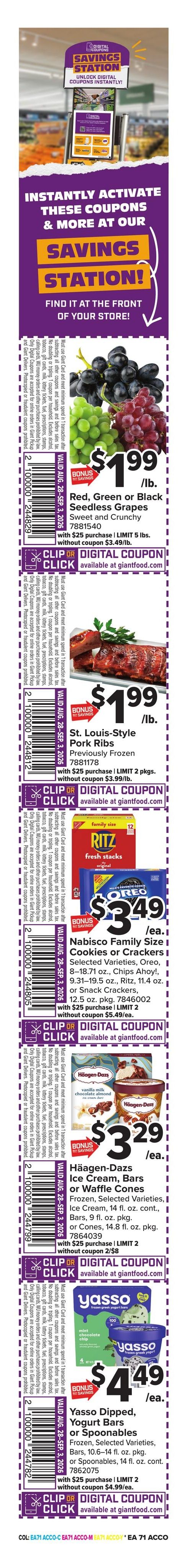 Giant Food Weekly Ad August 28 - September 3, 2026