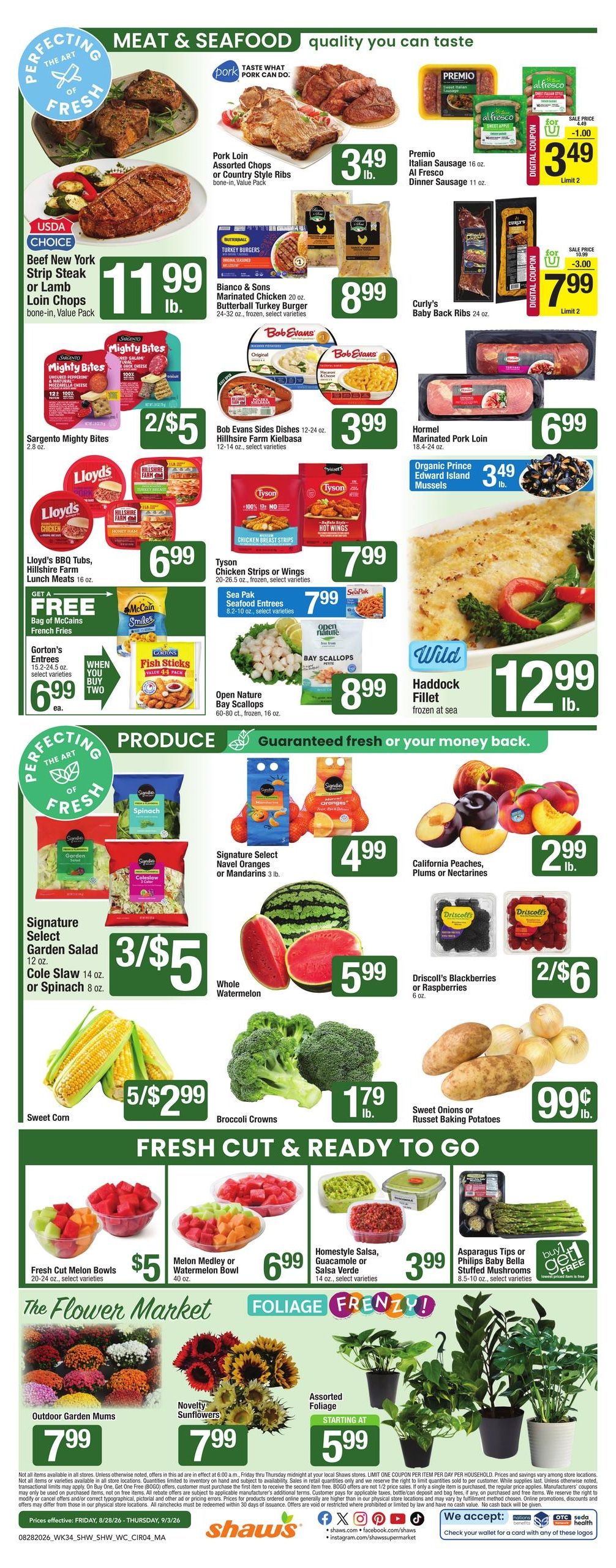 Shaw's (CT, MA) Weekly Ad August 28 - September 3, 2026